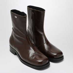 Our Legacy Olive Green Leather Camion Boots Men
